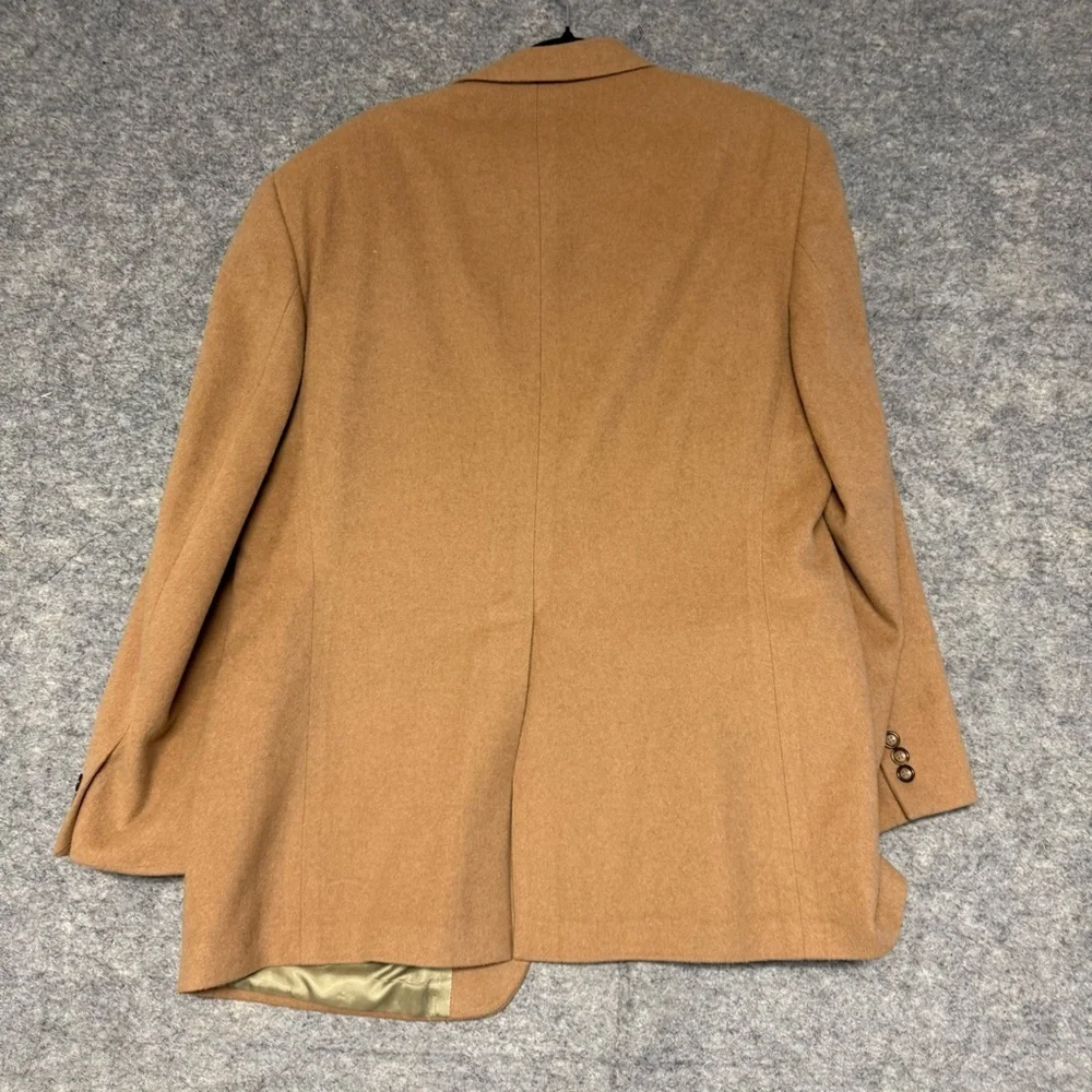 Brown Camel Tan Wool Blazer Made in Canada Classic Tailored Mens Jacket - Picture 10 of 11